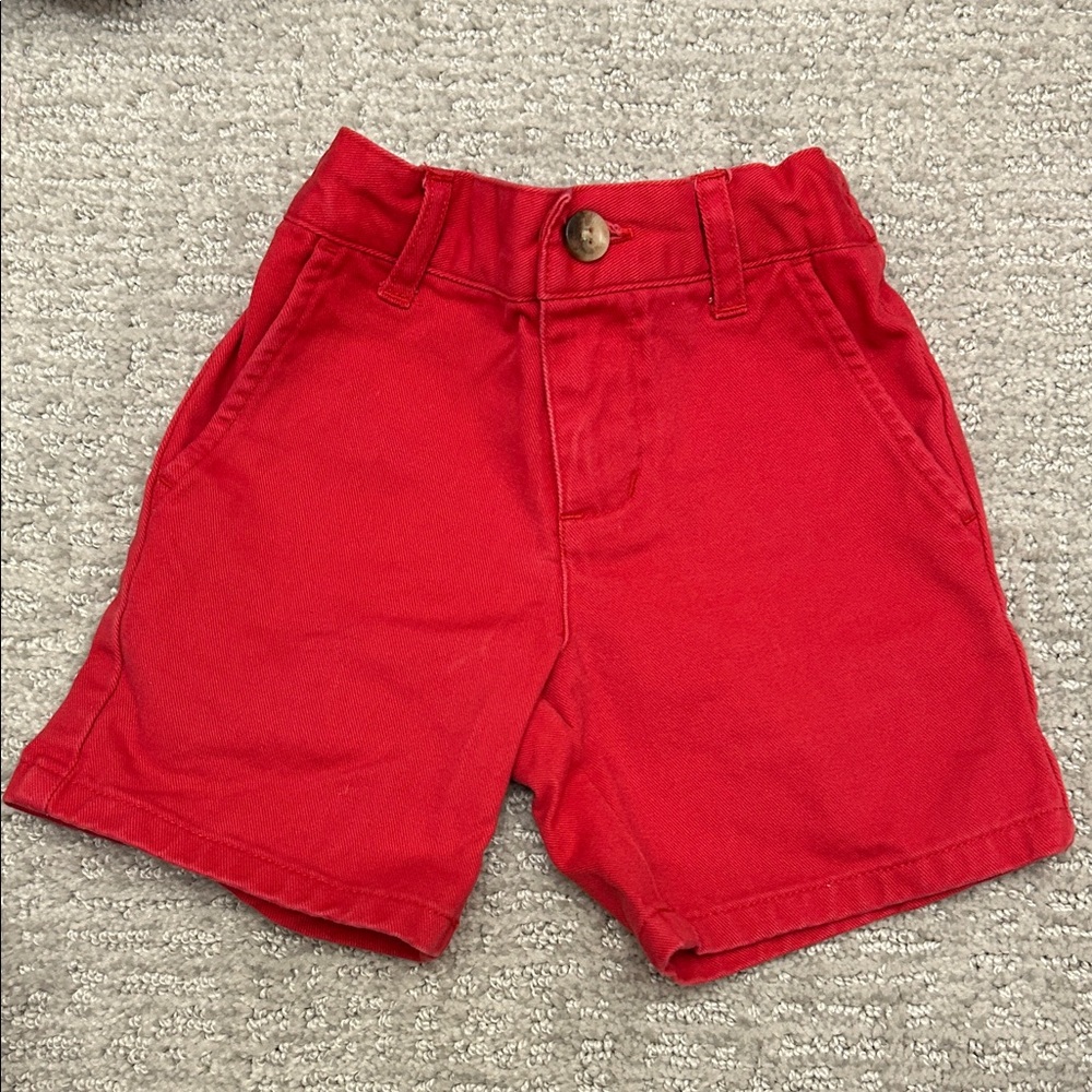 Janie and Jack Red Cotton Pull-On Shorts